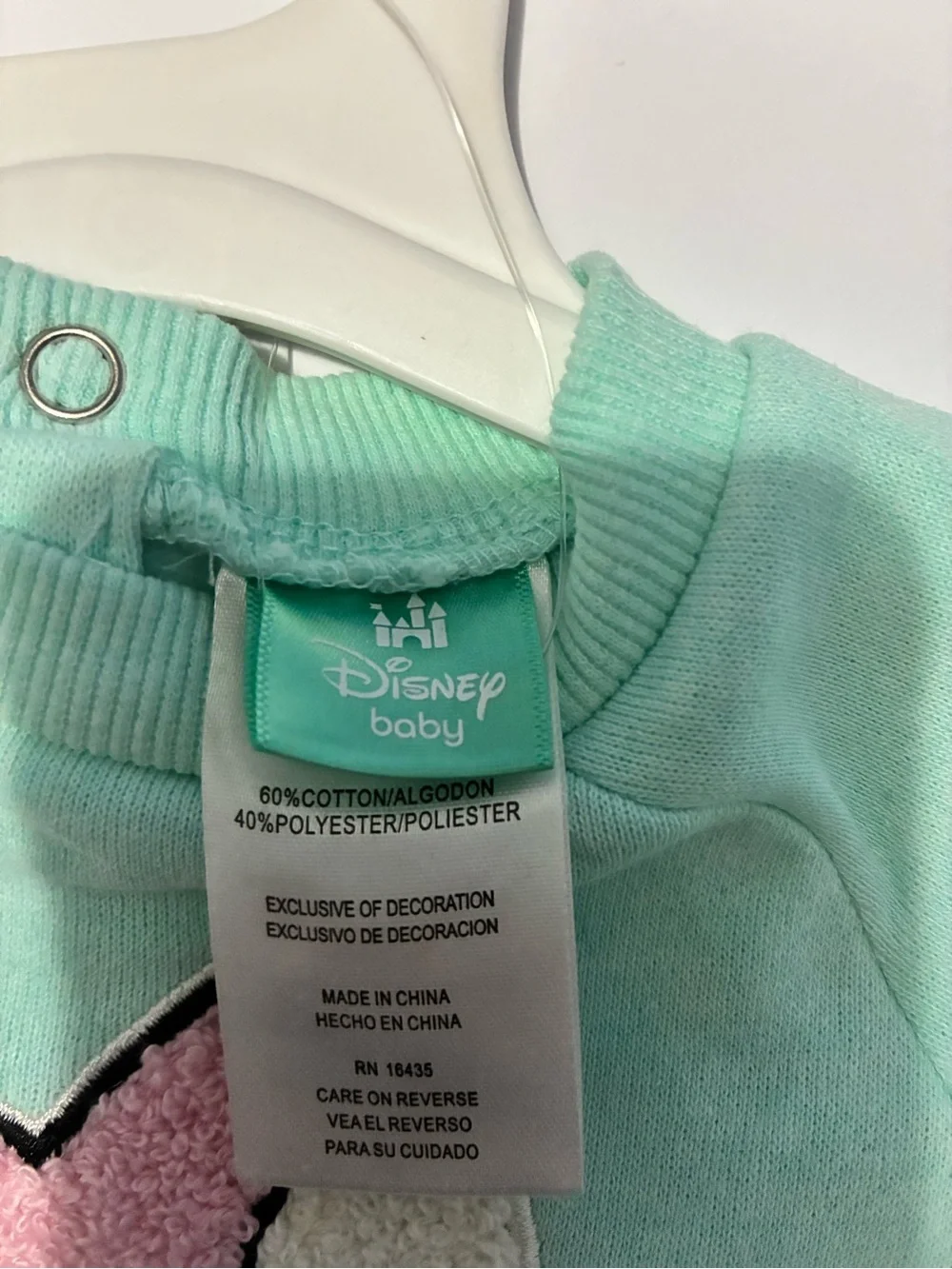 Disney Baby Minnie Mouse 2pc Sweatsuit Set NB Newborn Mint Green NWT